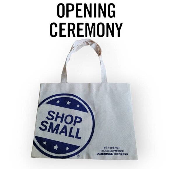 Opening Ceremony Shop Small White/Blue Cloth Tote Bag RARE - Picture 1 of 5